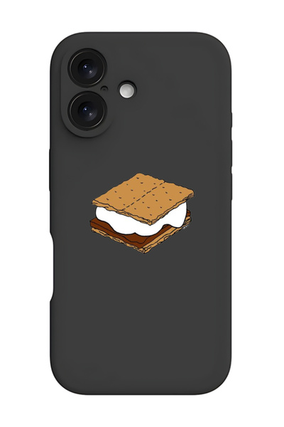 Theodor غطاء حماية سيليكون سائل مقاوم للصدمات لهاتف iPhone 16 أسود - آيس كريم