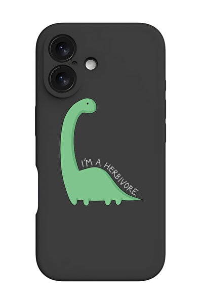 Theodor غطاء حماية سيليكون سائل مقاوم للصدمات لهاتف iPhone 16 Plus أسود - دينو