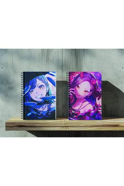 nihonwosekai 2Pcs A5 Size Unlined 50 Sheets Anime Spiral Notebook Hatsune Miku Pjsekai Colorful Project Sekai