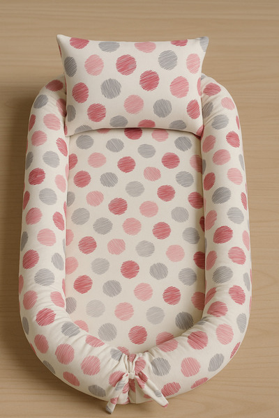 BH BABY HOME 100% قطن Babynest - مقاس الفراش الداخلي 30x65 سم، مقاس قياسي 50x85 سم