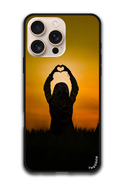 Theodor Protective Case For i16 Pro Max (6.9)-inch silhouette_heart_sunset