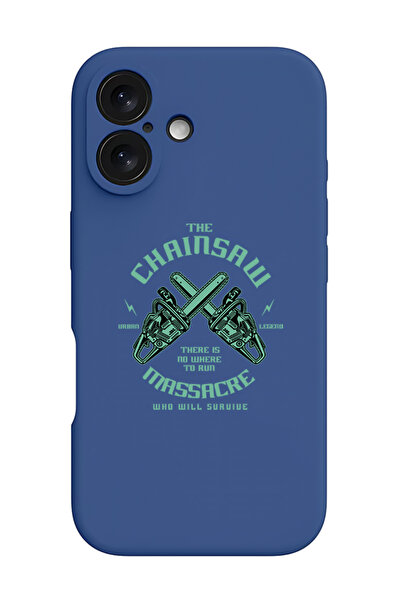 Theodor غطاء حماية سيليكون سائل مقاوم للصدمات لجهاز iPhone 16 أزرق - المنشار