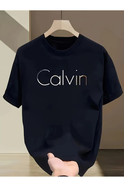 NEW TRENDY COLLECTİON Men's 180g Heavyweight Cotton T-Shirt with Graphic Print