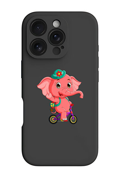 Theodor جراب حماية سيليكون سائل مقاوم للصدمات لهاتف iPhone 16 Pro أسود - فيل ...