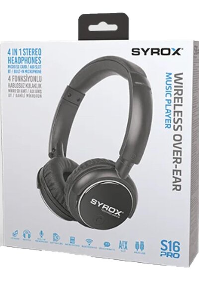 Syrox S16 Pro Kulak Üstü Hafıza Kartlı Bluetooth Kablosuz Kulaklık