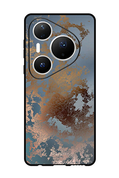 Theodor جراب متوافق مع هاتف هواوي بيورا 80 برو بلس، غطاء حماية مقاوم للصدمات، تصميم رمادي ذهبي