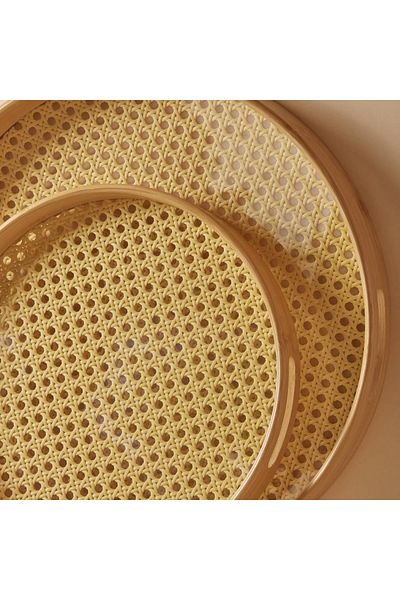 SepetBudur 3-Piece Bamboo Hazeran Round Tray Set 30 - 35 - 40 Cm 3 Sizes