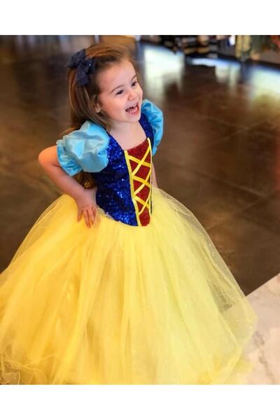moona kids 3-9 Yaş Kız Çocuk Pamuk Prenses Abiye