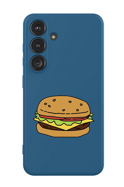 Theodor غطاء حماية سائل من السيليكون المقاوم للصدمات لهاتف سامسونج جالاكسي S25 (أزرق) - برجر