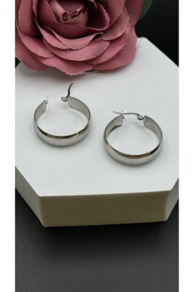 SK aksesuar Kalın Halka Çelik Küpe