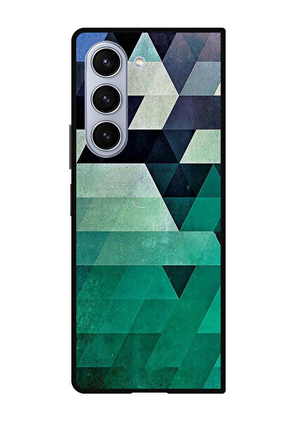 Theodor جراب واقٍ مضاد للخدش والصدمات لهاتف Samsung Galaxy Z Fold 5، مثلث اللون البحري