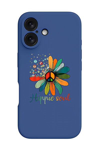 Theodor غطاء حماية سيليكون سائل مقاوم للصدمات لجهاز iPhone 16 أزرق - روح الهيبي