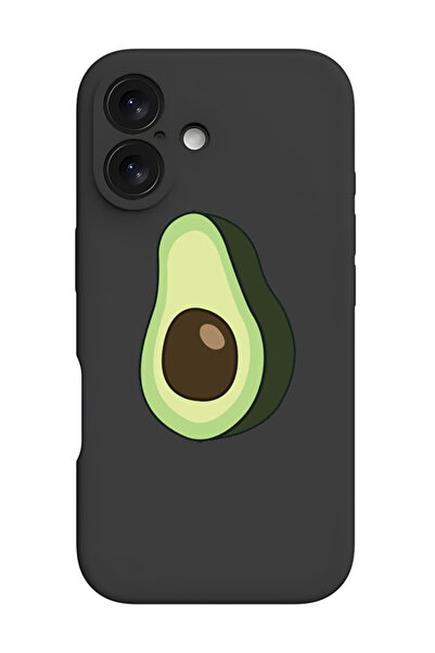 Theodor غطاء حماية سيليكون سائل مقاوم للصدمات لهاتف iPhone 16 أسود - أفوكادو