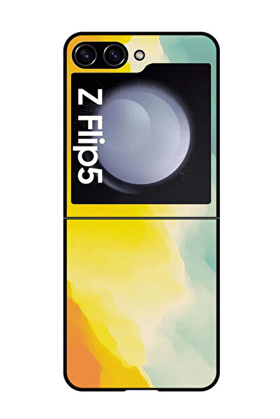 Theodor Protective Case For Samsung Galaxy Z Flip 5 Shades Of Blue Yellow Orange