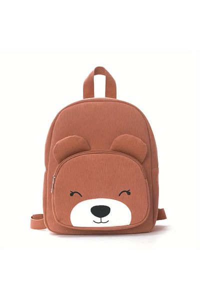 The Cloudish Shop Children's kindergarten nursery backpack medium size cinnamon color teddy bear