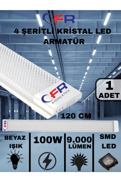 CFR LED AYDINLATMA 100W 6500K Beyaz Işık Kristal Yatay Led Bant Armatür-1,2,3...