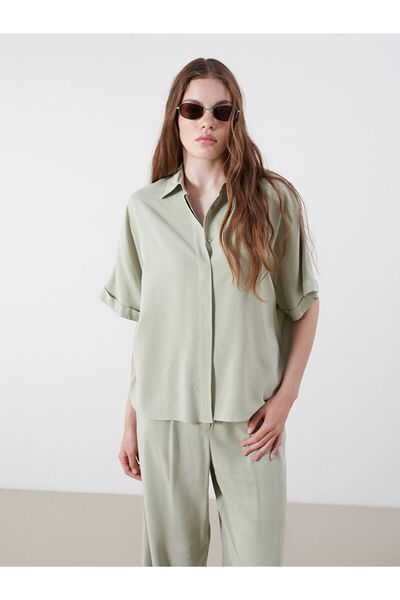 LC Waikiki New Season Oversize Linen Blend Women's Shirt - S5P117Z8