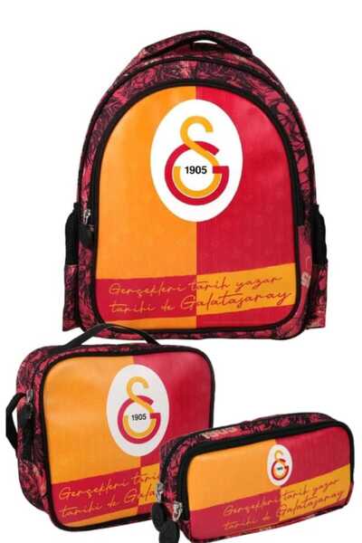 Galatasaray Licensed School Backpack with Pen Holder and Voice Set - History Writer of Facts
