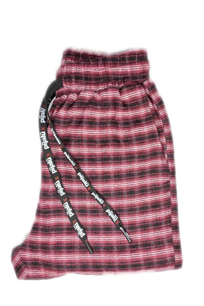 veralya Pijalüx Men's Checkered Poplin Pocket Bottom Pajamas