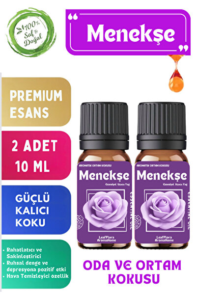 LeafFlora AromaHome Menekşe - Esansiyel Uçucu Yağ - Aromatik Oda ve Ortam Kok...