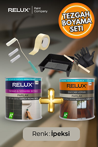 Relux Paint Tezgah Boyama Seti - Fayans Boyama Seti -Banyo Boyama Seti - Merm...