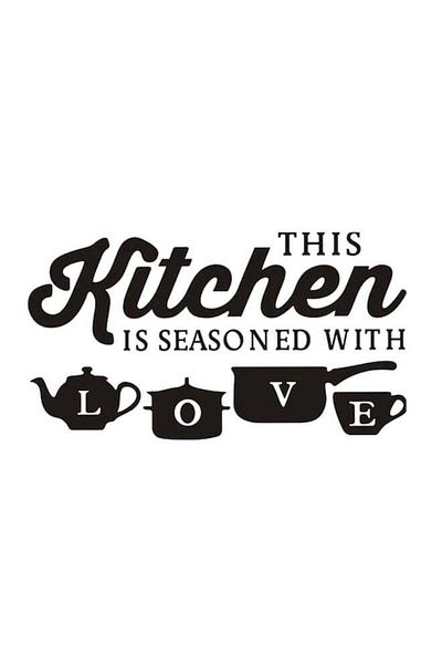 Generic Beauenty Kitchen Letter Pattern Wall Sticker Black 52 x 30cm