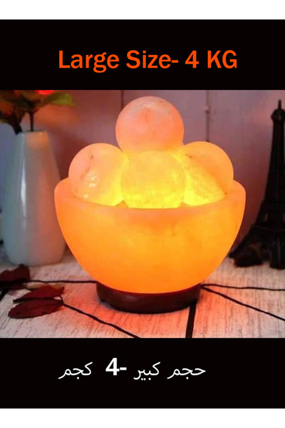 M.A Traders Himalayan Pink Salt USB Lamp – Fire Bowl with Balls, 4kg | for Air Purification & Mood Lighting