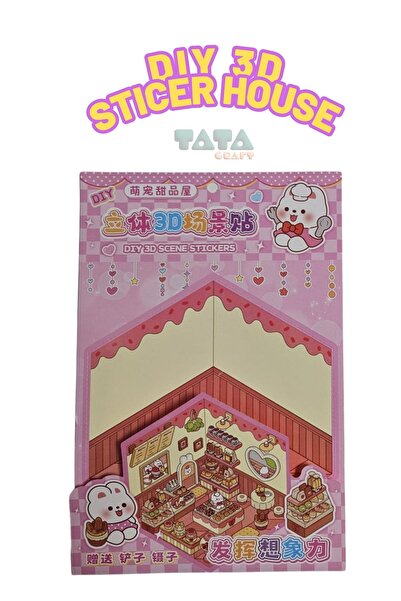 TATA CRAFT DIY 3D STICER HOUSE IZOMETRİK LITTLE HOUSE ÇIKARTMA