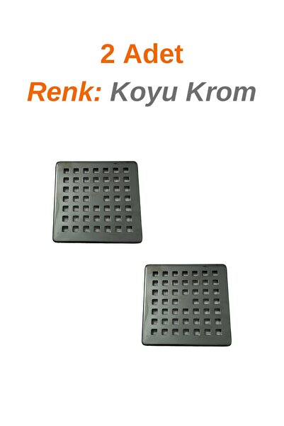 sofdekor 2 Adet Yer Süzgeci Izgarası Koyu Krom 10x10 Uyumlu