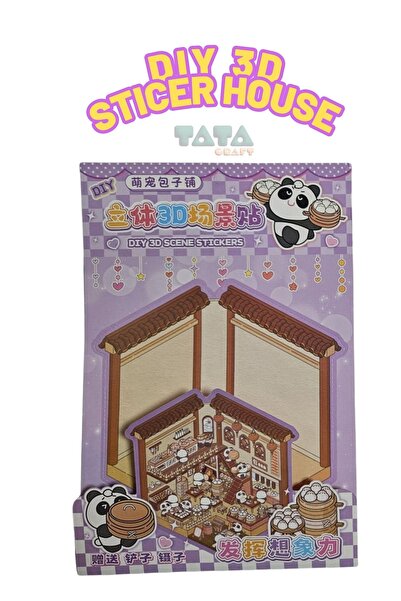TATA CRAFT DIY 3D STICER HOUSE IZOMETRİK LITTLE HOUSE ÇIKARTMA