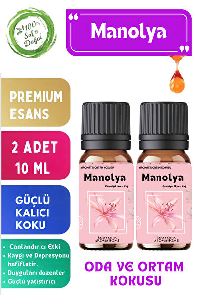 LeafFlora AromaHome Manolya - Esansiyel Uçucu Yağ - Aromatik Oda ve Ortam Kok...