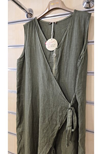 Park Moda Keten Tulum Asimetrik Kapaklı Düz Desen