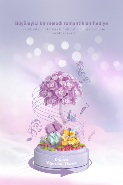 balody Sakura Blossom Music Box Building Block Set – 436 Pieces
