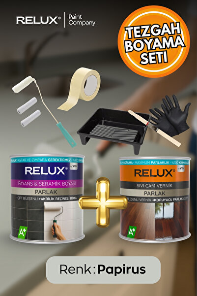 Relux Paint Tezgah Boyama Seti - Fayans Boyama Seti -Banyo Boyama Seti - Mermer Boyası - Boya Seti - Hediyeli