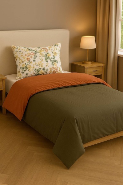 English Home Single Double Sided Duvet Cover Pillow Set