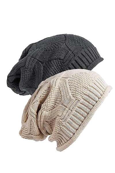 Generic SYOSI 2 Pack Womens Slouchy Beanie Winter Knit Soft Hat For Women and Men