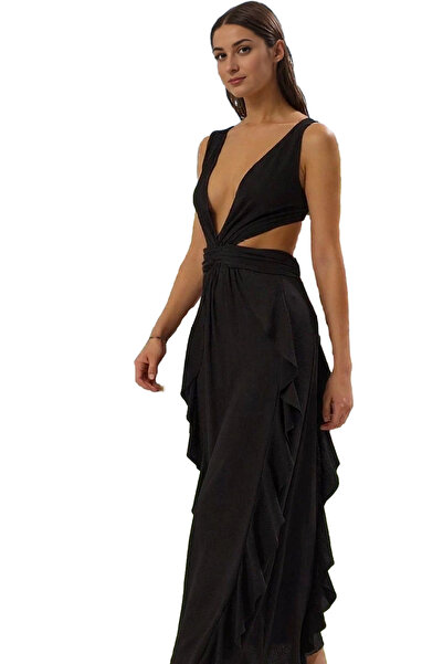 PayBuy Γυναικείο μάξι πλεκτό φόρεμα παραλίας με λαιμόκοψη V με υφή από πολυεσ...