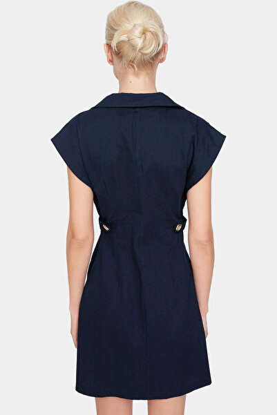 PayBuy Rochie mini din Gabardină pentru femei Guler lunar din bumbac Casual Elegantă Necesară pentru weekendul de vară