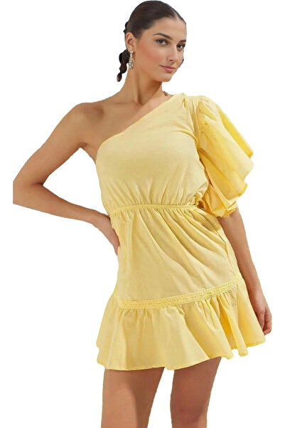 PayBuy Γυναικείο μίνι φόρεμα με έναν ώμο, βαμβακερό καλοκαιρινό καθημερινό συ...