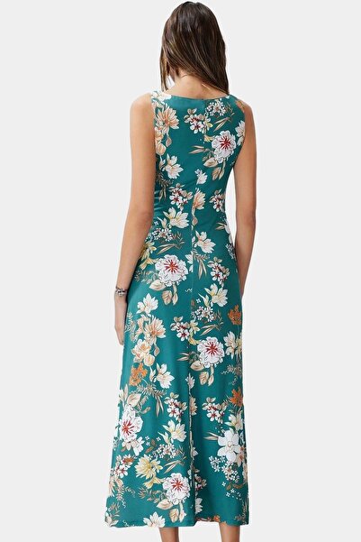 PayBuy Kadın Bodycon Maxi Elbise Çiçekli Desen Örme Kumaş Yaz Aylarının Vazgeçilmezi Günlük Kullanım