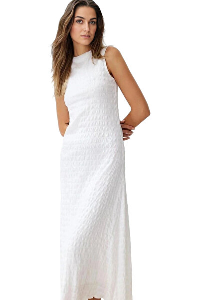 PayBuy Kadın Maxi A line Bisiklet Yaka Örme Elbise Hafif Yazlık Günlük Yaz Ay...