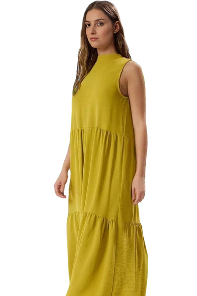 PayBuy Rochie de damă, lungime midi, design stratificat, țesătură țesătă, oca...