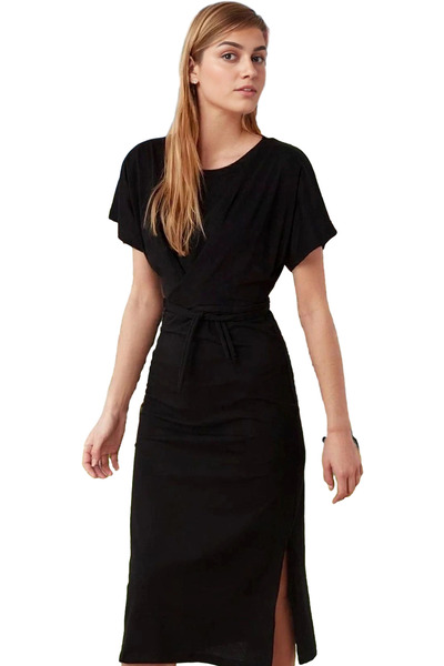 PayBuy Rochie midi pentru femei, țesătură tricotată din bumbac, model bodycon...