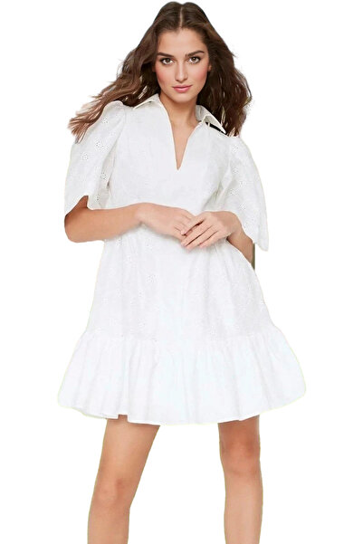 PayBuy Γυναικείο μίνι φόρεμα με κέντημα Ελαφρύ βαμβακερό ύφασμα για καθημερινά καλοκαιρινά στυλ Σαββατοκύριακο Ειδικές περιστάσεις