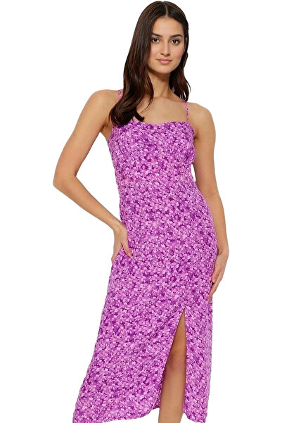 PayBuy Γυναικείο φλοράλ μοτίβο Μίντι φόρεμα με καλοκαιρινό υφαντό ύφασμα Άνετ...