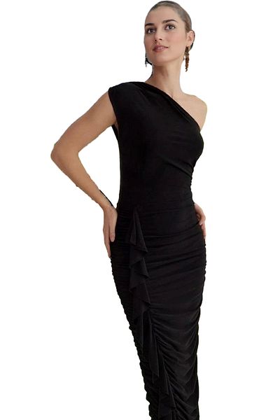 PayBuy Women's One Shoulder Midi Tulle Evening Dress Special Cut Summer Casual Use Durable Material