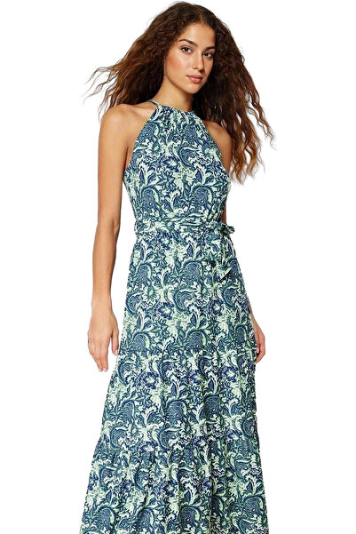 PayBuy Γυναικείο μάξι φόρεμα με στάμπα σε γραμμή Halter γιακά Καλοκαιρινό Cas...