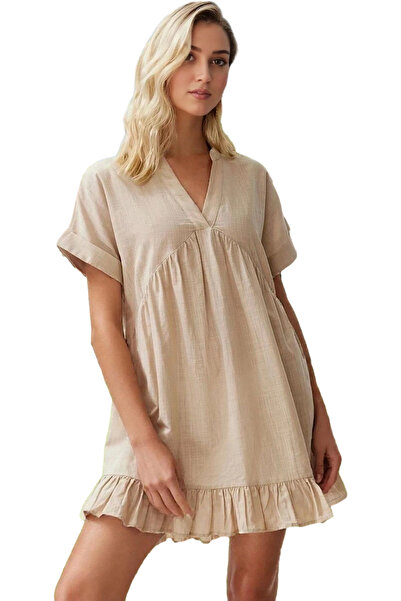 PayBuy Γυναικείο μίνι φόρεμα παραλίας Βαμβακερό με λαιμόκοψη V με φαρδιά εφαρ...