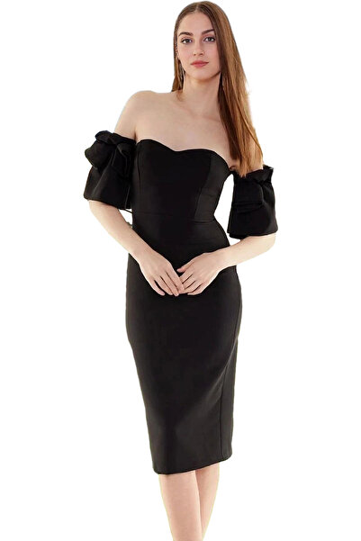 PayBuy Rochie de seară bodycon de lungime midi pentru femei, cu decolteu în f...