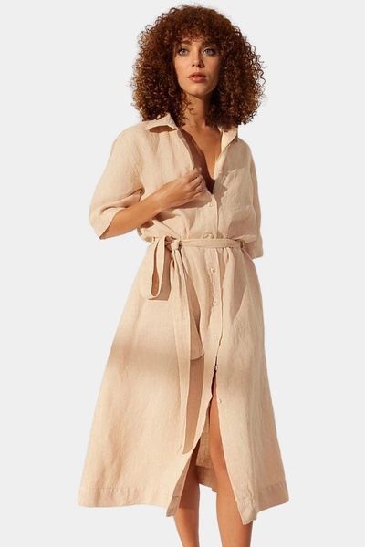 PayBuy Women's Linen Maxi Shirt Dress Denim Fit Summer Casual Stylish Weekend Summer Indispensable